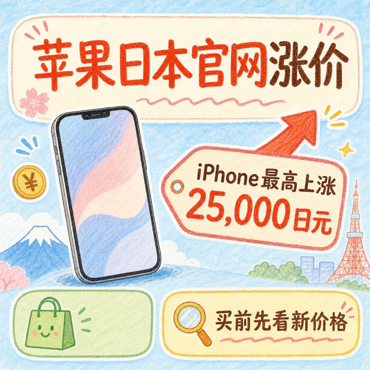 苹果日本官网 iPhone 全线涨价，最高上涨25,000日元