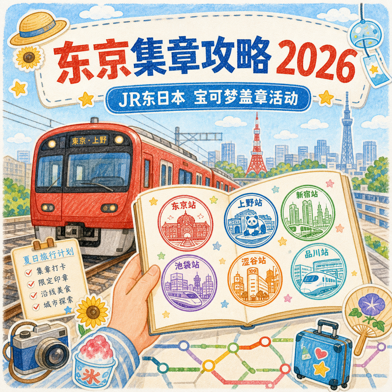 2026东京JR东日本宝可梦盖章活动新手攻略插画